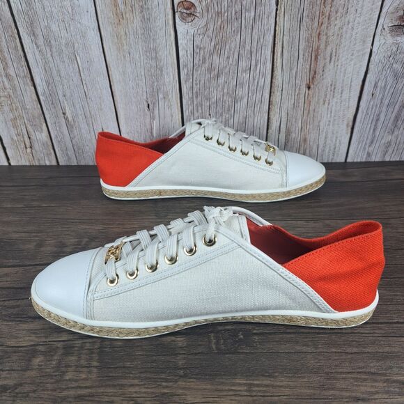 Michael Kors Kristy Slide Mule Sneaker Women's Sz 8.5 M Mandarin Orange White - Picture 5 of 9